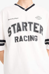 Loose Fit Crew Neck Printed Short Sleeve T-Shirt