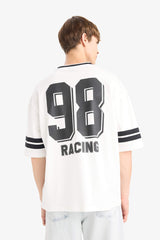 Loose Fit Crew Neck Printed Short Sleeve T-Shirt