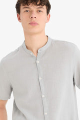 Regular Fit Polo Collar Cotton Shirt