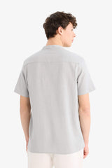 Regular Fit Polo Collar Cotton Shirt