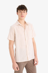 Regular Fit Polo Collar Cotton Shirt