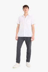 Regular Fit Polo Collar Cotton Shirt