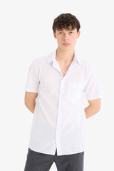 Regular Fit Polo Collar Cotton Shirt