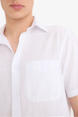 Regular Fit Polo Collar Cotton Shirt