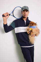 Boxy Fit Stand Collar Half Zippered Sports Sweatshirt