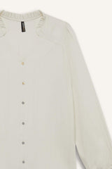 Regular Fit Crew Neck Glittery Fabric Long Sleeve Shirt