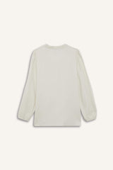 Regular Fit Crew Neck Glittery Fabric Long Sleeve Shirt