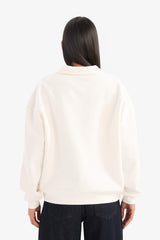 Relax Fit Printed Long Sleeve Sweatshirt