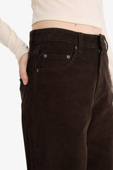 Wide Leg corduroy trousers with zip, regular waist and regular length