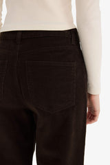 Wide Leg corduroy trousers with zip, regular waist and regular length