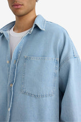 Oversize Wide Fit Denim Long Sleeve Shirt