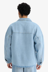 Oversize Wide Fit Denim Long Sleeve Shirt