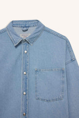 Oversize Wide Fit Denim Long Sleeve Shirt