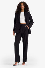 Straight Fit High Waist Crop Belted Trousers