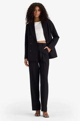 Straight Fit High Waist Crop Belted Trousers