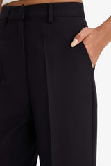 Straight Fit High Waist Crop Belted Trousers