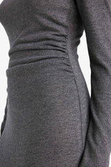 Bodycon maxi dress with long sleeves and boat neckline