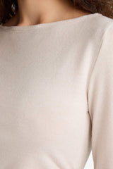 Bodycon maxi dress with long sleeves and boat neckline