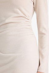 Bodycon maxi dress with long sleeves and boat neckline