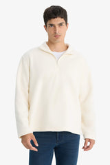 Relax Fit Half-Zip Fleece Sweatshirt