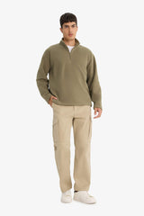 Relax Fit Half-Zip Fleece Sweatshirt