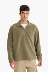 Relax Fit Half-Zip Fleece Sweatshirt