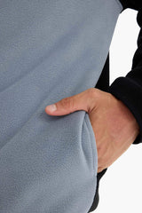 Relax Fit Half Turtleneck Zip-Up Fleece Cardigan