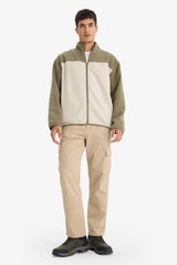 Relax Fit Half Turtleneck Zip-Up Fleece Cardigan