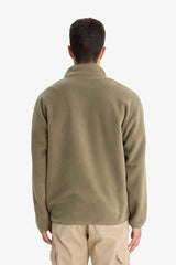 Relax Fit Half Turtleneck Zip-Up Fleece Cardigan