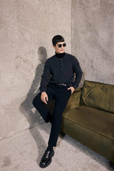 Regular Fit Straight Leg Velvet Trousers