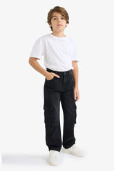 Boys Cargo Fit Straight Leg Jean Trousers