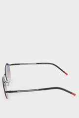 Men's Hexagonal Green Metal Frame Smoked Lens UV Sunglasses