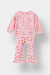 Baby Girl 2-Piece Set Floral Sweatshirt Bell-bottom Leggings
