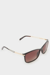 Men's Classic Brown Plastic Frame Brown Lens Polarized Sunglasses