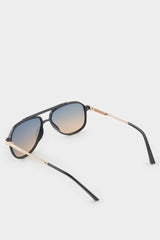 Men's Oval Large Colorful Metal Frame Gradient Glass Polarized Sunglasses