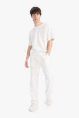 Loose Comfortable Fit Wide Leg Cotton Trousers