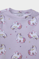 Baby Girl Pajama Set Unicorn Printed Long Sleeve Top and Long Bottoms