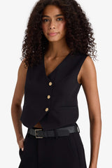 Asymmetric V-Neck Vest