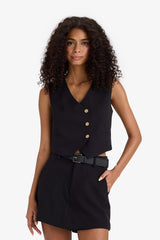 Asymmetric V-Neck Vest