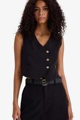 Asymmetric V-Neck Vest