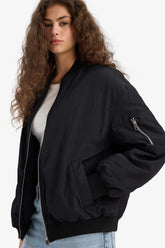 Regular Fit Bomber Jacket with College Collar.