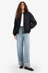 Regular Fit Bomber Jacket with College Collar.