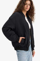 Regular Fit Bomber Jacket with College Collar.