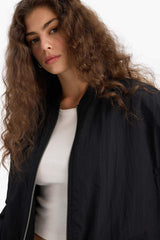 Regular Fit Bomber Jacket with College Collar.