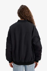Regular Fit Bomber Jacket with College Collar.
