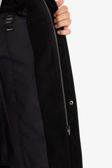 Regular Fit Stand Collar Pocketed Zip-Up Lined Cashmere Parka