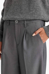 Wide Leg Zip Trousers with Regular Waist and Regular Length