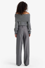 Wide Leg Zip Trousers with Regular Waist and Regular Length