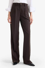 Wide Leg Zip Trousers with Regular Waist and Regular Length
