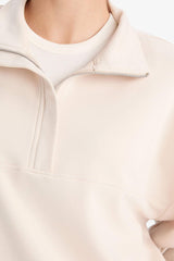 Relax Fit Half Turtleneck Zip-Up Modal Sweatshirt